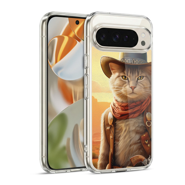 Michael David Ward Animals Kitty Cowboy Soft Gel Case for Google Pixel 9 / Pixel 9 Pro