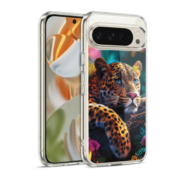 Michael David Ward Animals Reclining Leopard Soft Gel Case for Google Pixel 9 / Pixel 9 Pro