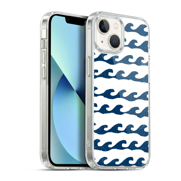 Andrea Lauren Design Sea Animals White Waves Soft Gel Case for Apple iPhone 13