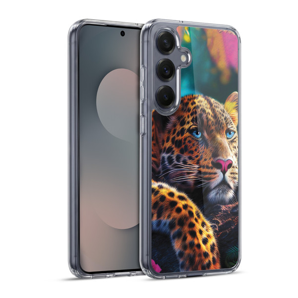 Michael David Ward Animals Reclining Leopard Soft Gel Case for Samsung Galaxy S25+ & MagSafe