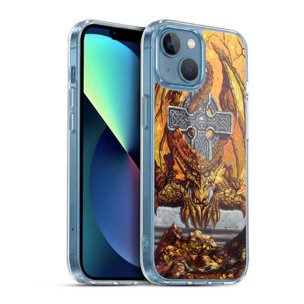 Ed Beard Jr Dragons Celtic Autumn Cross Soft Gel Case for Apple iPhone 13 Mini & MagSafe
