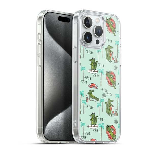 Andrea Lauren Design Sea Animals Alligators Soft Gel Case for Apple iPhone 15 Pro Max & MagSafe