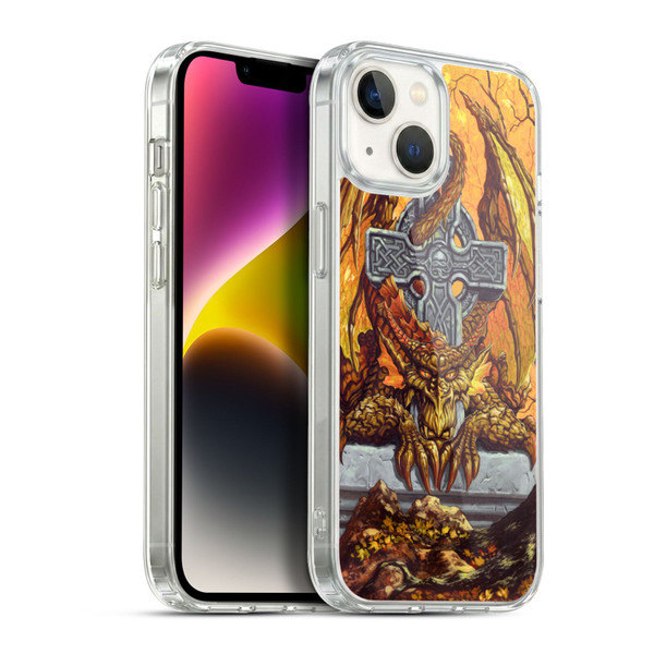 Ed Beard Jr Dragons Celtic Autumn Cross Soft Gel Case for Apple iPhone 14
