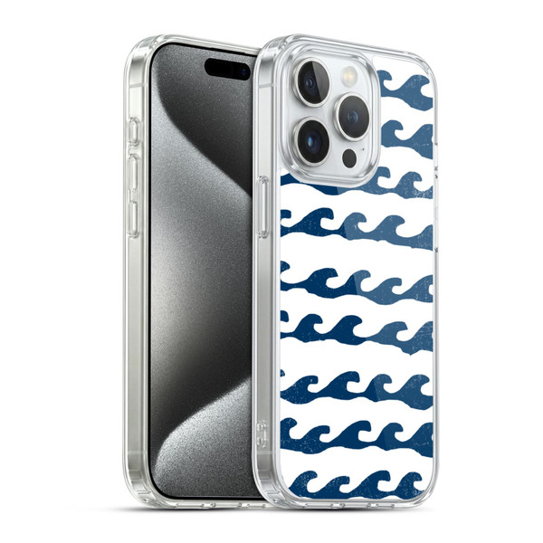 Andrea Lauren Design Sea Animals White Waves Soft Gel Case for Apple iPhone 15 Pro & MagSafe