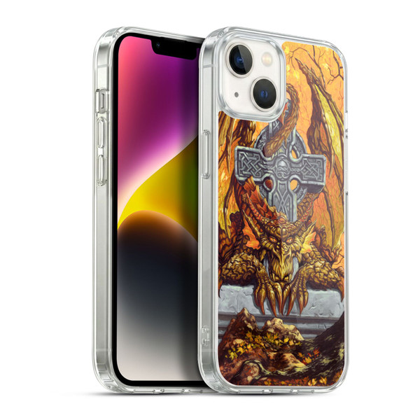 Ed Beard Jr Dragons Celtic Autumn Cross Soft Gel Case for Apple iPhone 14 Plus & MagSafe