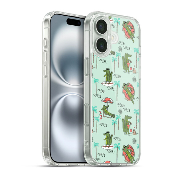 Andrea Lauren Design Sea Animals Alligators Soft Gel Case for Apple iPhone 16 Plus & MagSafe