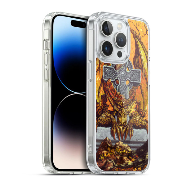 Ed Beard Jr Dragons Celtic Autumn Cross Soft Gel Case for Apple iPhone 14 Pro & MagSafe
