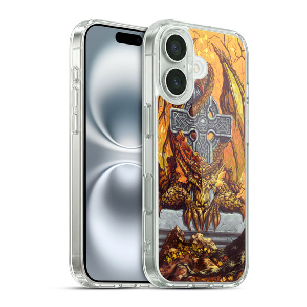 Ed Beard Jr Dragons Celtic Autumn Cross Soft Gel Case for Apple iPhone 16 & MagSafe