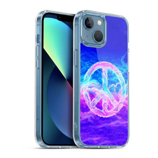 Wumples Cosmic Arts Clouded Peace Symbol Soft Gel Case for Apple iPhone 13 Mini & MagSafe