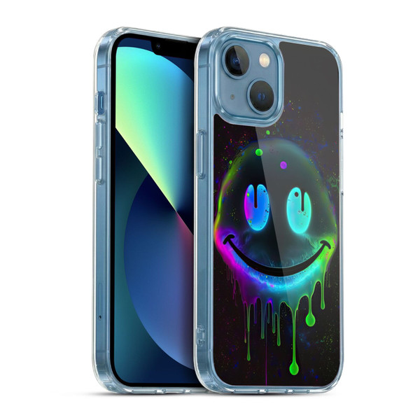 Wumples Cosmic Arts Drip Smiley Soft Gel Case for Apple iPhone 13 Mini & MagSafe