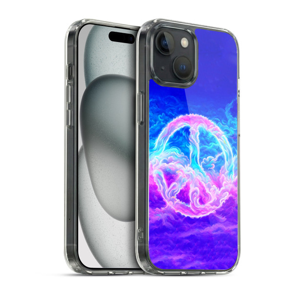 Wumples Cosmic Arts Clouded Peace Symbol Soft Gel Case for Apple iPhone 15 & MagSafe
