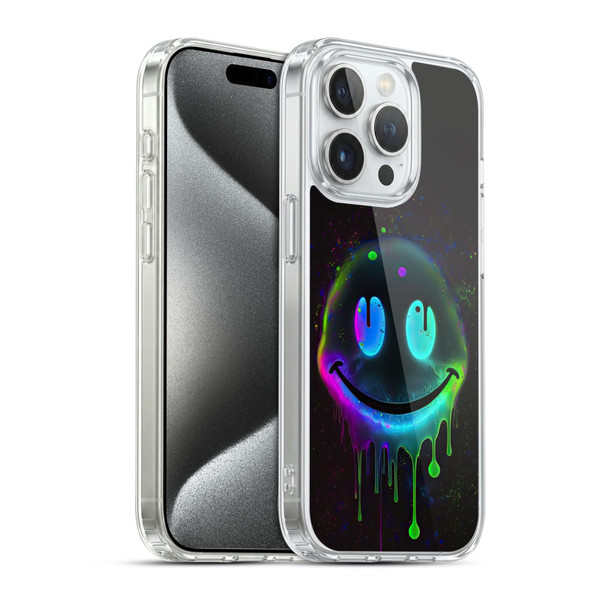 Wumples Cosmic Arts Drip Smiley Soft Gel Case for Apple iPhone 15 Pro & MagSafe