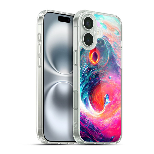Wumples Cosmic Arts Blue And Pink Yin Yang Vortex Soft Gel Case for Apple iPhone 16 Plus & MagSafe
