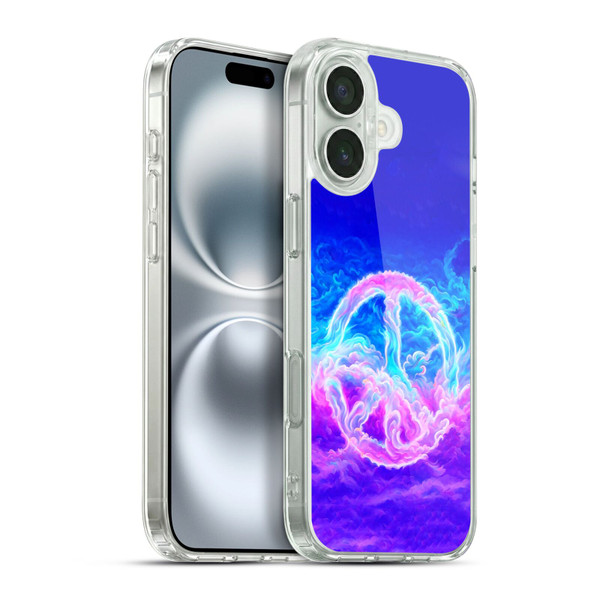 Wumples Cosmic Arts Clouded Peace Symbol Soft Gel Case for Apple iPhone 16 Plus & MagSafe