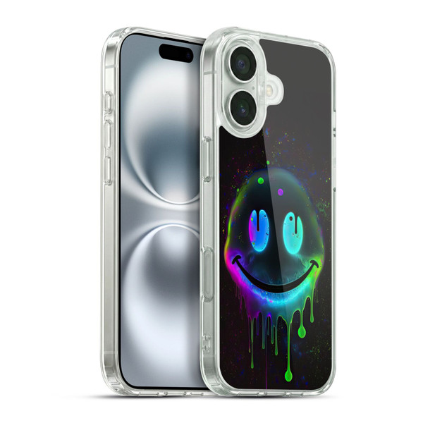 Wumples Cosmic Arts Drip Smiley Soft Gel Case for Apple iPhone 16 Plus & MagSafe