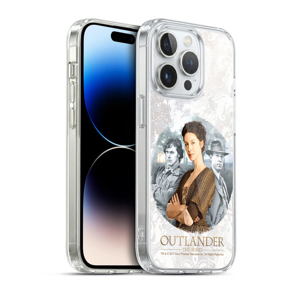 Outlander Portraits Claire, Jamie & Frank Soft Gel Case for Apple iPhone 14 Pro & MagSafe