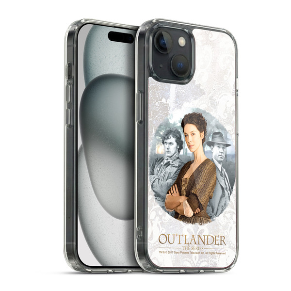 Outlander Portraits Claire, Jamie & Frank Soft Gel Case for Apple iPhone 15 Plus & MagSafe
