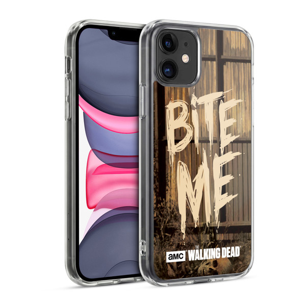 AMC The Walking Dead Typography Bite Me Soft Gel Case for Apple iPhone 11