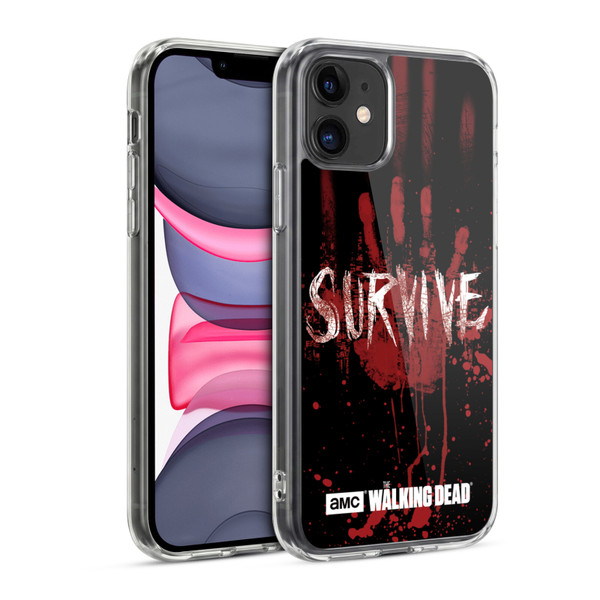 AMC The Walking Dead Typography Survive Hand Soft Gel Case for Apple iPhone 11