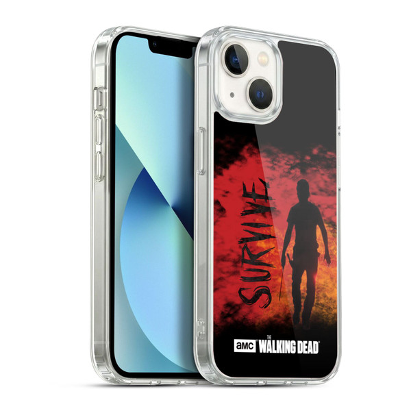 AMC The Walking Dead Typography Survive Rick Machete Soft Gel Case for Apple iPhone 13