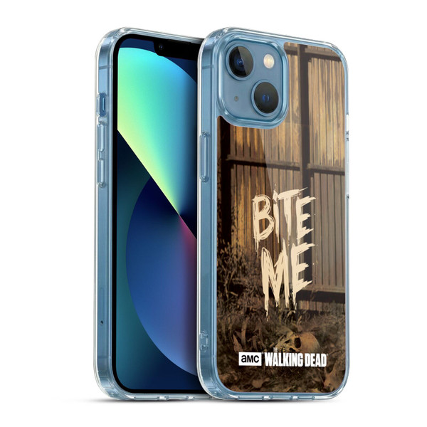 AMC The Walking Dead Typography Bite Me Soft Gel Case for Apple iPhone 13 Mini & MagSafe