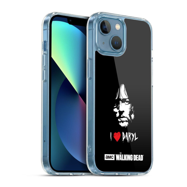 AMC The Walking Dead Typography Love Daryl Face Soft Gel Case for Apple iPhone 13 Mini & MagSafe