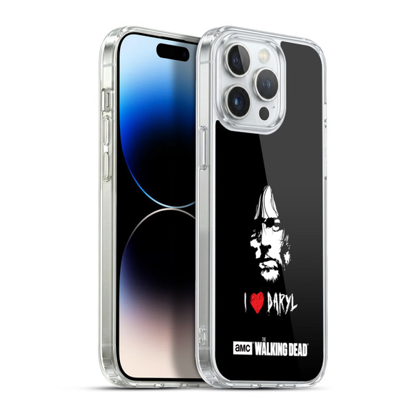 AMC The Walking Dead Typography Love Daryl Face Soft Gel Case for Apple iPhone 13 Pro Max & MagSafe