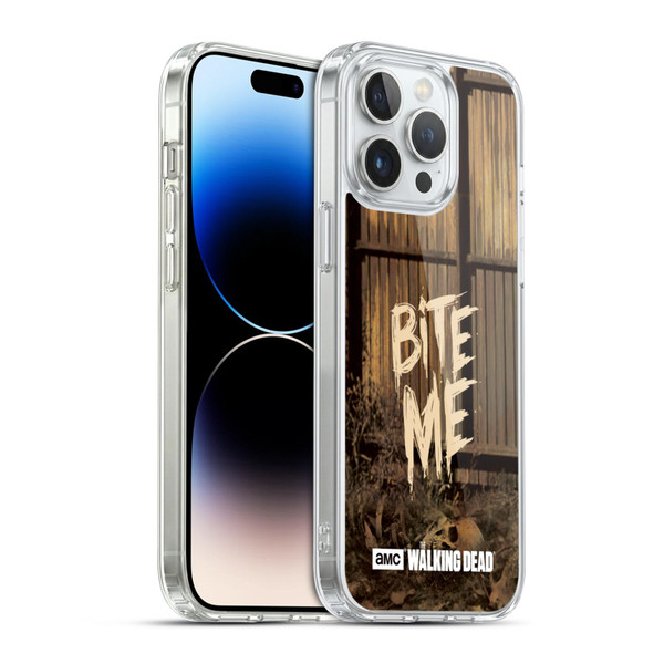 AMC The Walking Dead Typography Bite Me Soft Gel Case for Apple iPhone 14 Pro Max & MagSafe