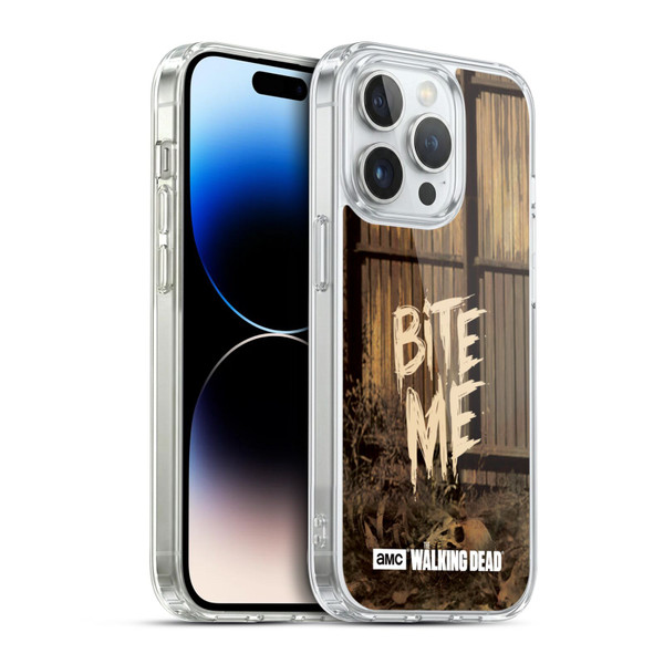 AMC The Walking Dead Typography Bite Me Soft Gel Case for Apple iPhone 14 Pro & MagSafe