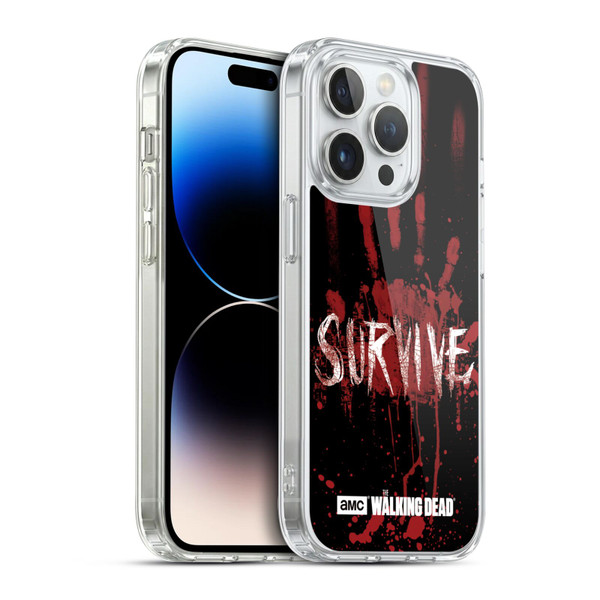 AMC The Walking Dead Typography Survive Hand Soft Gel Case for Apple iPhone 14 Pro & MagSafe