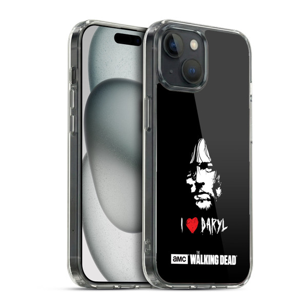 AMC The Walking Dead Typography Love Daryl Face Soft Gel Case for Apple iPhone 15 & MagSafe