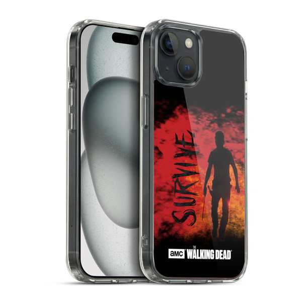 AMC The Walking Dead Typography Survive Rick Machete Soft Gel Case for Apple iPhone 15 Plus & MagSafe