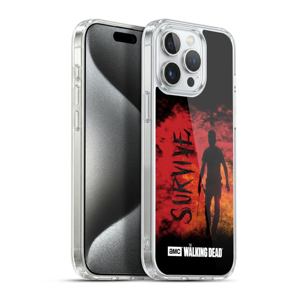 AMC The Walking Dead Typography Survive Rick Machete Soft Gel Case for Apple iPhone 15 Pro Max & MagSafe