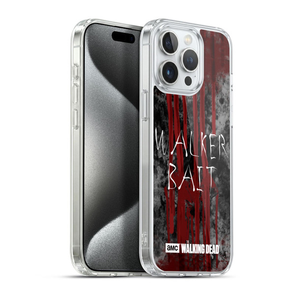 AMC The Walking Dead Typography Walker Bait Soft Gel Case for Apple iPhone 15 Pro Max & MagSafe