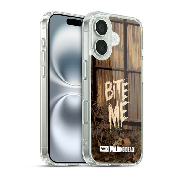 AMC The Walking Dead Typography Bite Me Soft Gel Case for Apple iPhone 16 & MagSafe