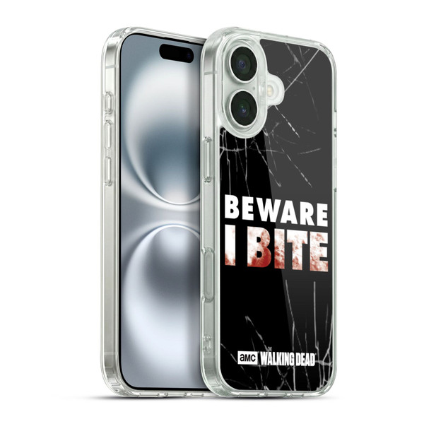 AMC The Walking Dead Typography I Bite Soft Gel Case for Apple iPhone 16 Plus & MagSafe