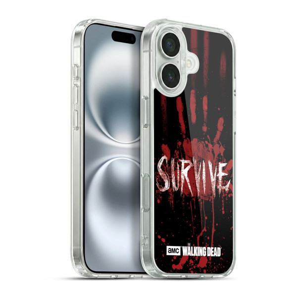 AMC The Walking Dead Typography Survive Hand Soft Gel Case for Apple iPhone 16 Plus & MagSafe