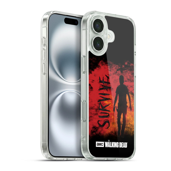 AMC The Walking Dead Typography Survive Rick Machete Soft Gel Case for Apple iPhone 16 Plus & MagSafe