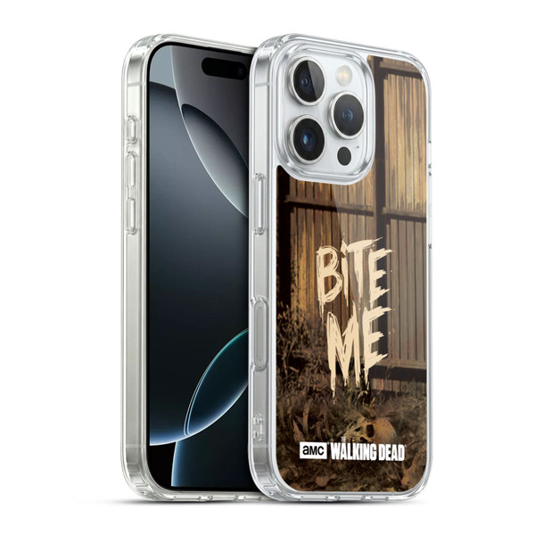 AMC The Walking Dead Typography Bite Me Soft Gel Case for Apple iPhone 16 Pro & MagSafe