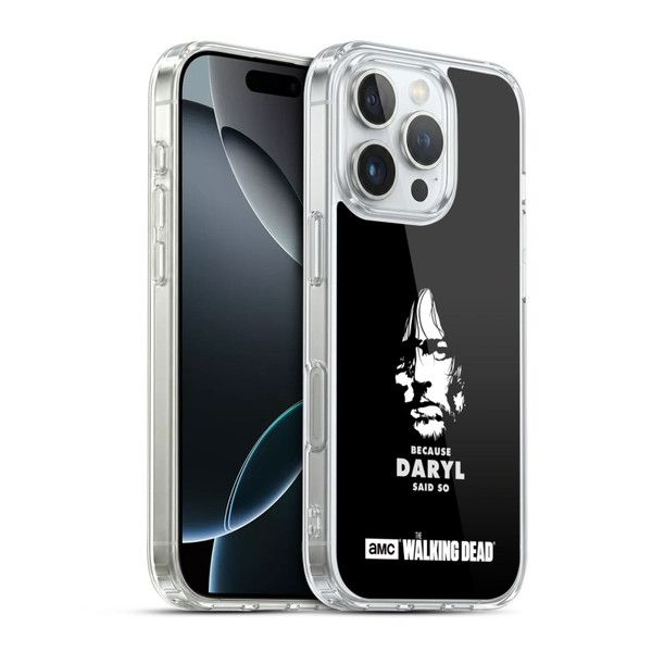 AMC The Walking Dead Typography Daryl Says Soft Gel Case for Apple iPhone 16 Pro & MagSafe