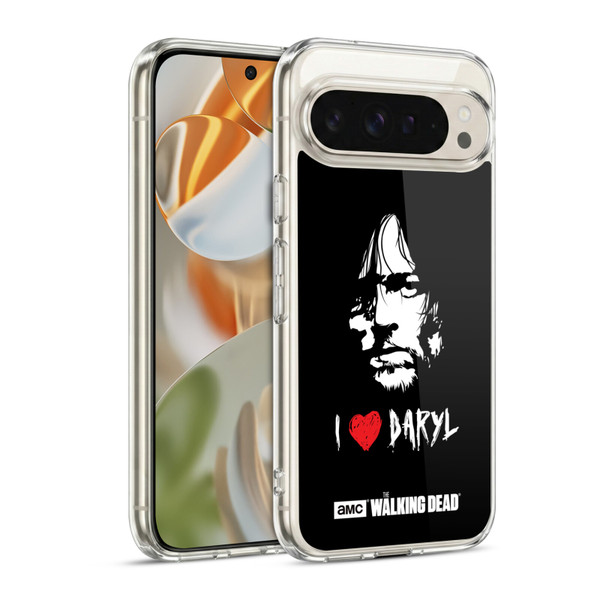 AMC The Walking Dead Typography Love Daryl Face Soft Gel Case for Google Pixel 9 / Pixel 9 Pro