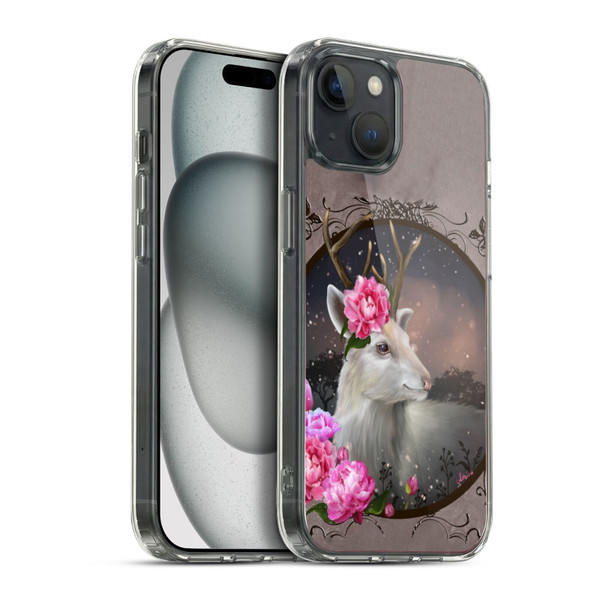 Ash Evans Animals White Deer Soft Gel Case for Apple iPhone 15 Plus & MagSafe