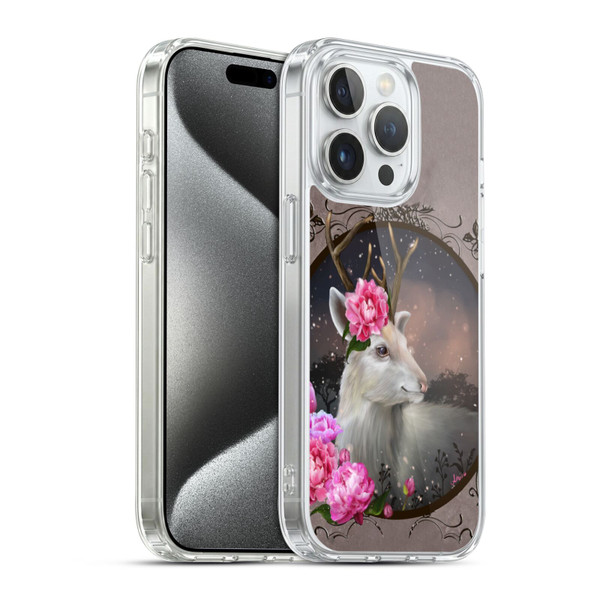 Ash Evans Animals White Deer Soft Gel Case for Apple iPhone 15 Pro & MagSafe