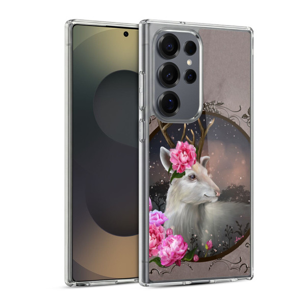 Ash Evans Animals White Deer Soft Gel Case for Samsung Galaxy S25 Ultra & MagSafe