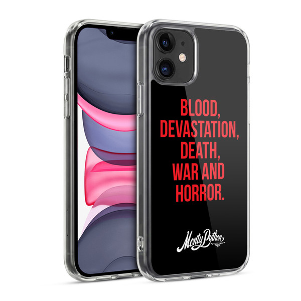 Monty Python Key Art Blood Devastation Death War And Horror Soft Gel Case for Apple iPhone 11