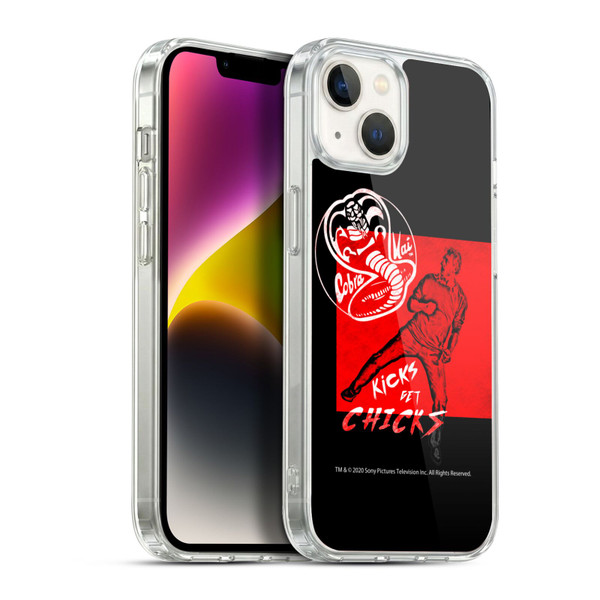 Cobra Kai Composed Art John Lawrence Kicks Soft Gel Case for Apple iPhone 14 Plus & MagSafe