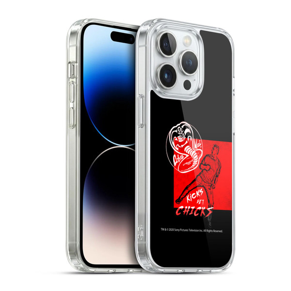 Cobra Kai Composed Art John Lawrence Kicks Soft Gel Case for Apple iPhone 14 Pro & MagSafe