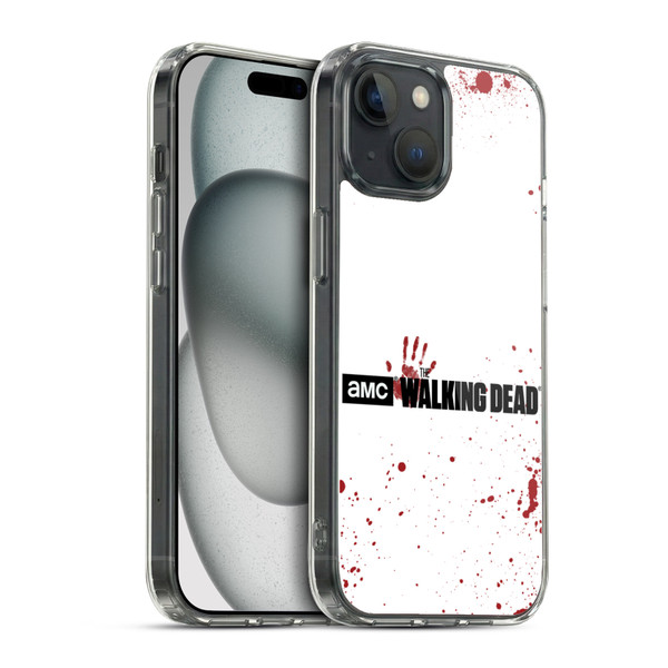 AMC The Walking Dead Logo Blood White Soft Gel Case for Apple iPhone 15 & MagSafe
