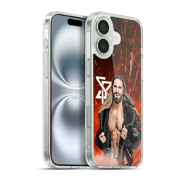 WWE Seth Rollins Graphic Portrait Soft Gel Case for Apple iPhone 16 Plus & MagSafe