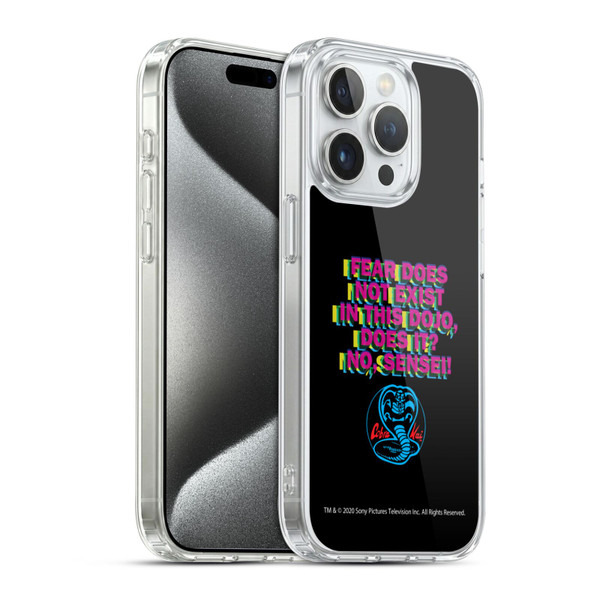 Cobra Kai Graphics 2 Dojo Quote Logo Soft Gel Case for Apple iPhone 15 Pro & MagSafe